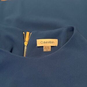 Calvin Klein Navy Blue Top with Gold Zipper